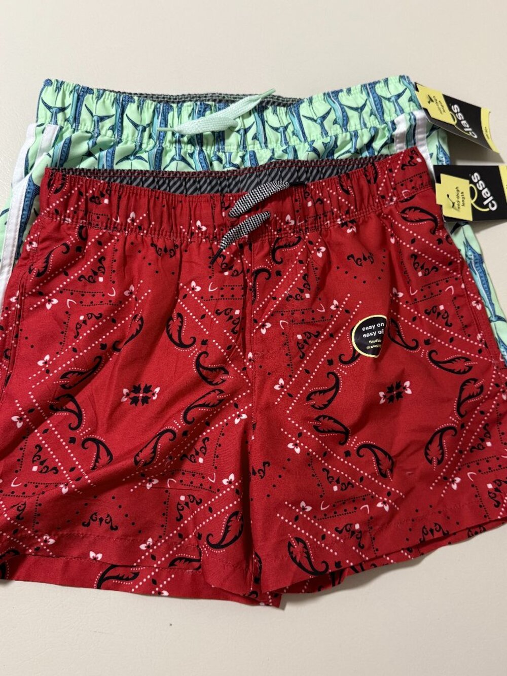 Bundle of 2 Boys' Swim Trunks with Built in Boxers - art class L(10/12)